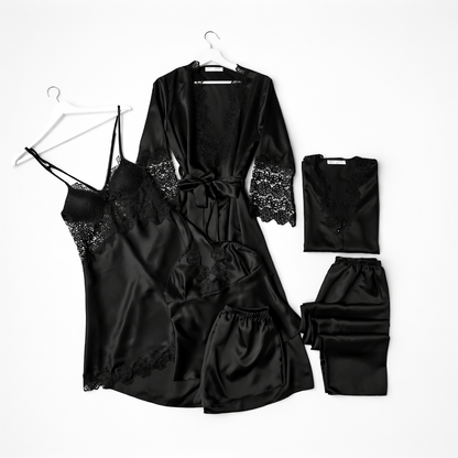 6 Piece Luxury Silk Nightwear Set