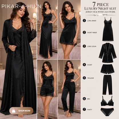 Original Silk Luxury 7-Piece Silk Nightwear Set